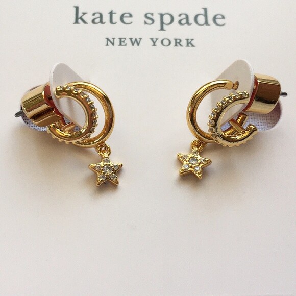 ❤︎ Kate Spade ❤︎ Sparkly star huggie earrings - Picture 1 of 5